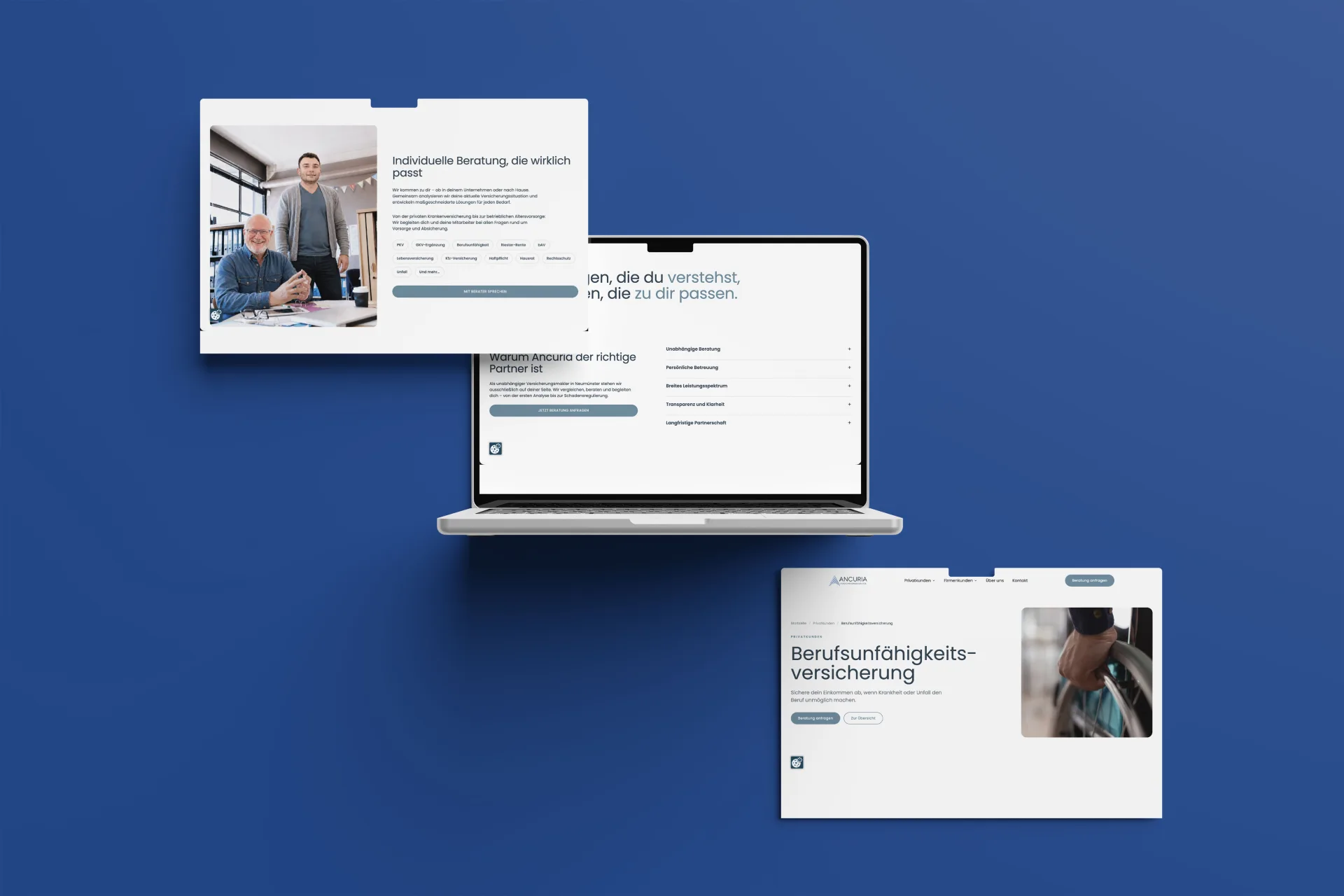 Ancuria — Website-Ansicht