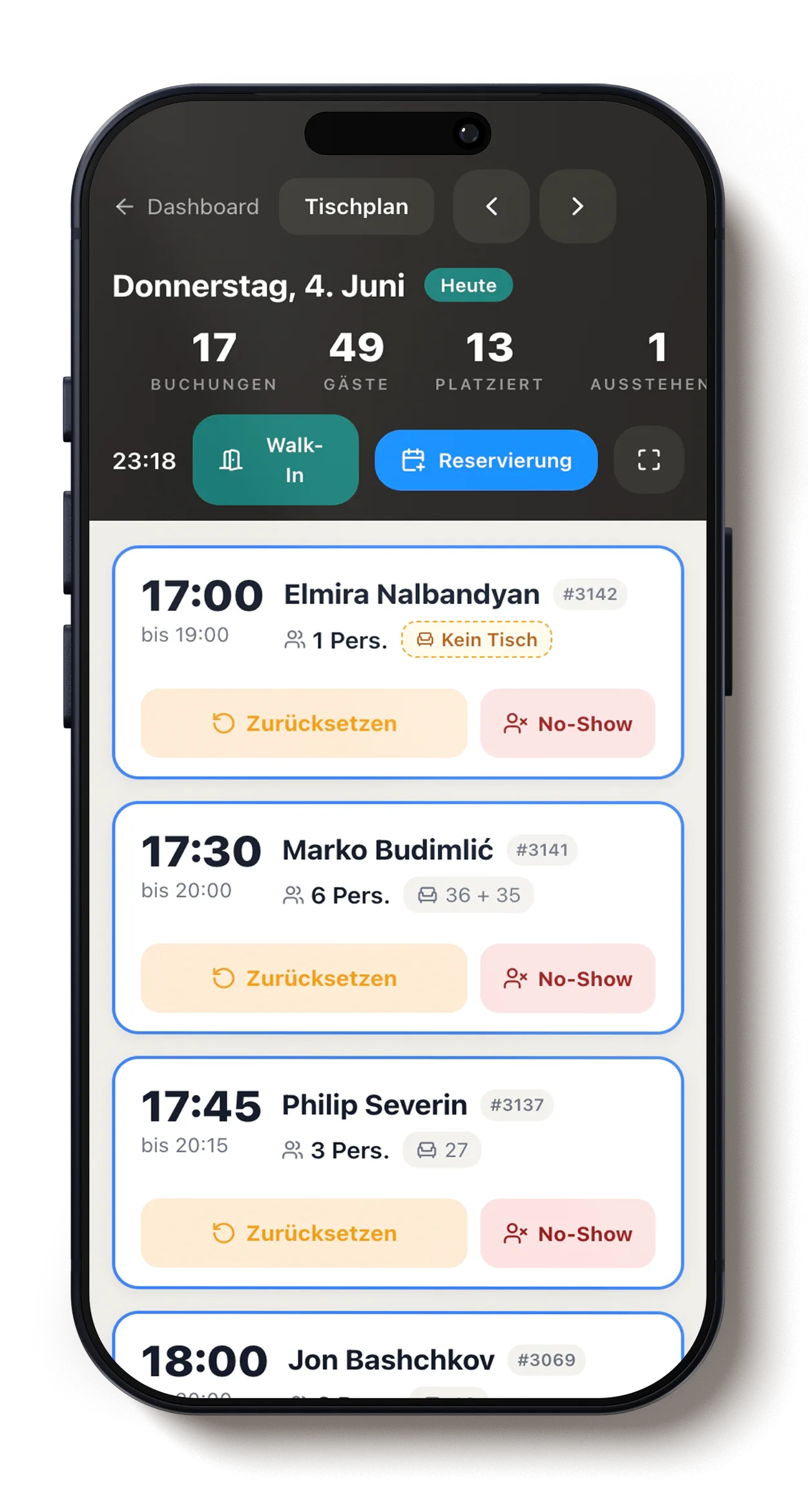 Resvo App – Tischplan