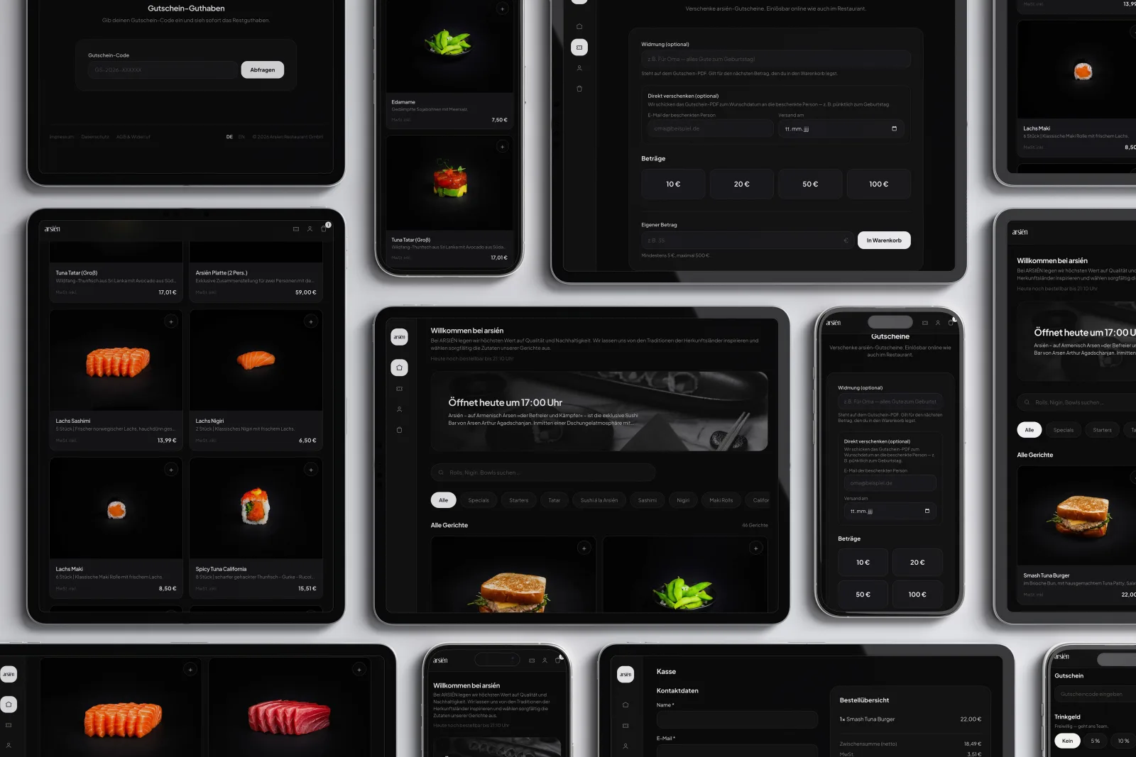arsién Takeaway-Shop — Eigenentwicklung von redcat media